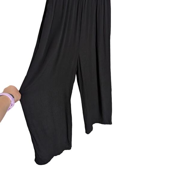 Madewell Sophia Jumpsuit Black Wide Leg Short Sleeve Womens Small Flowy Viscose - Picture 6 of 8